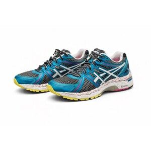 ASICS Gel Kayano 19 Women’s 8.5 Running Shoes Blue Pink Yellow Trail
